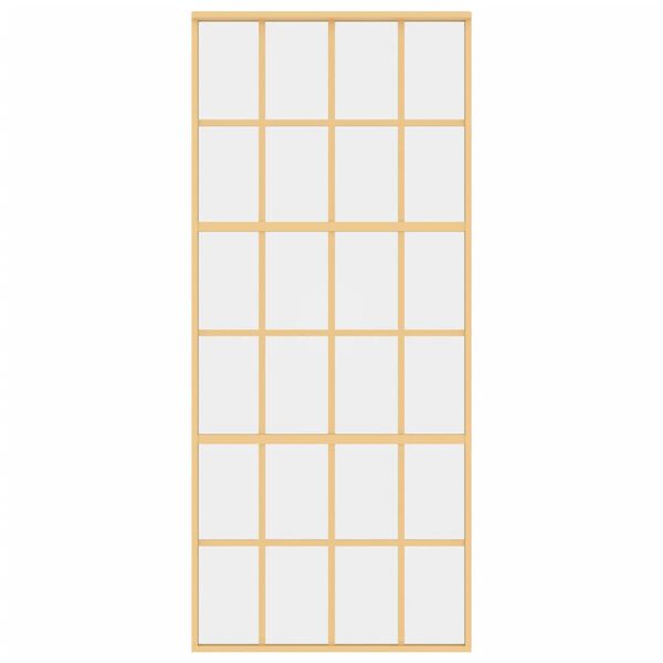 vidaXL Posuvné dvere zlaté 90x205 cm číre ESG sklo a hliník