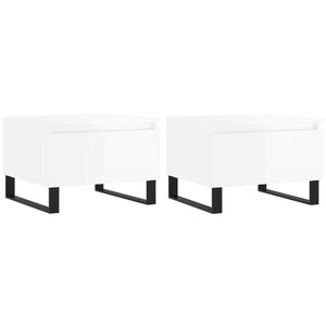 vidaXL Konferenčn&eacute; stol&iacute;ky 2 ks leskl&eacute; biele 50x46x35 cm cm kom. drevo