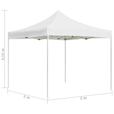 vidaXL Profesionálny skladací párty stan, hliník 2x2 m, biely