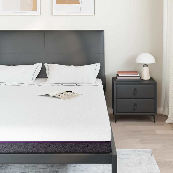 vidaXL Matrac Biela a &scaron;ed&aacute; 140 x 190 cm žak&aacute;rov&aacute; tkanina