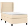 vidaXL Posteľn&yacute; r&aacute;m boxspring s matracom kr&eacute;mov&yacute; 90x190 cm l&aacute;tka