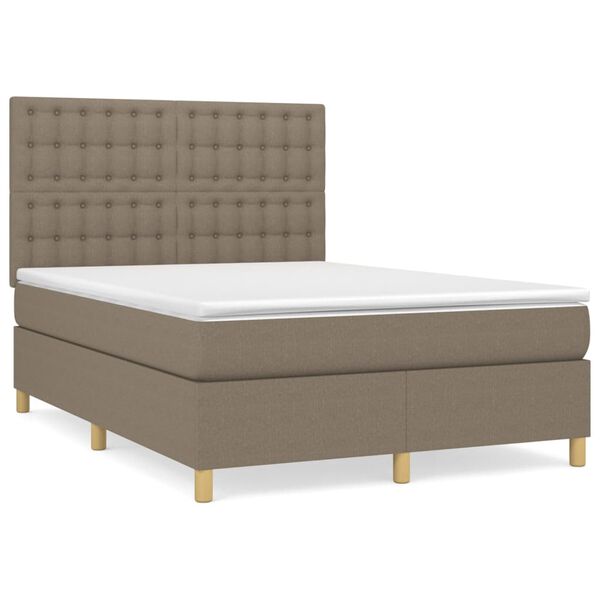 vidaXL Boxspring posteľ s matracom sivohned&yacute; 140x190 cm l&aacute;tka
