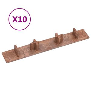 vidaXL Podlahov&eacute; koncov&eacute; krytky 10 ks hned&eacute; plastov&eacute;