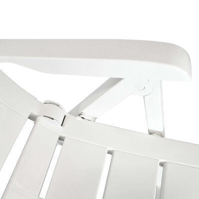 vidaXL Sklápacie záhradné stoličky 2 ks, plast, biele