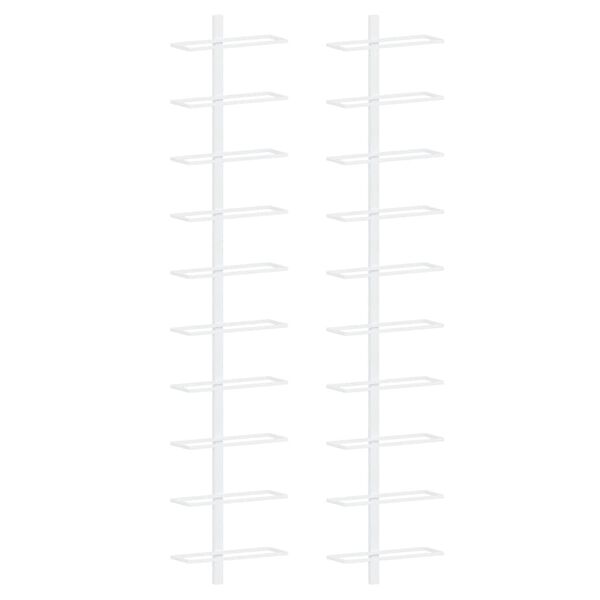 vidaXL N&aacute;stenn&yacute; stojan na v&iacute;no na 10 flia&scaron; 2 ks biely kovov&yacute;