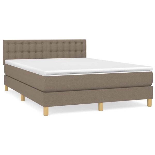 vidaXL Boxspring posteľ s matracom sivohned&yacute; 140x190 cm l&aacute;tka