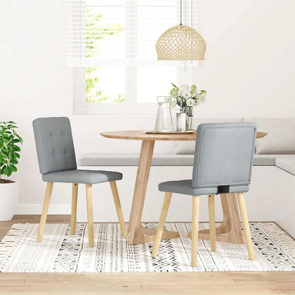 vidaXL Jed&aacute;lensk&eacute; stoličky 2 ks bledosiv&eacute; l&aacute;tkov&eacute;