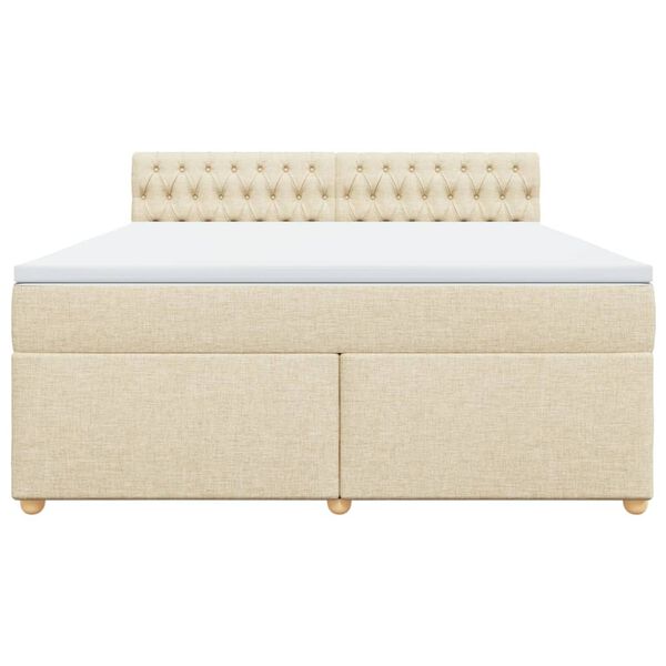 vidaXL Posteľn&yacute; r&aacute;m boxspring s matracom kr&eacute;mov&yacute; 180x200 cm l&aacute;tka