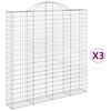 vidaXL Obl&uacute;kov&yacute; gabionov&yacute; k&ocirc;&scaron; 3 ks 200x30x200/220cm pozinkovan&eacute; železo