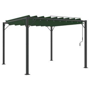 vidaXL Gazebo s lamelovou strechou 3 x 3 x 2,14 m Zelen&aacute;