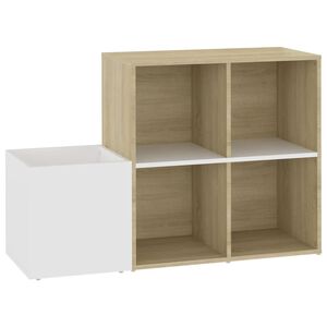 vidaXL Skrinka na top&aacute;nky, biela+sonoma 105x35,5x70cm kompozitn&eacute; drevo