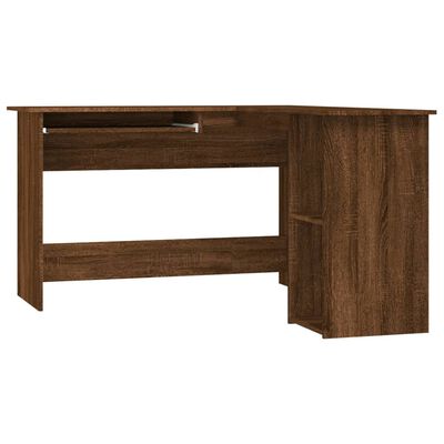 vidaXL Rohový stôl hnedý dub 120x140x75 cm kompozitné drevo