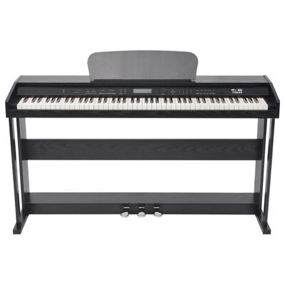 vidaXL Digitálny klavír s 88 klávesami a pedálmi, čierny melamín