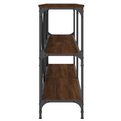 vidaXL Konzolový stolík hnedý dub 160x30x75cm kompozitné drevo železo