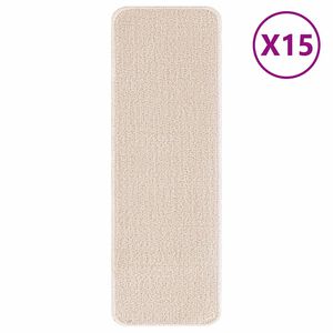 vidaXL Proti&scaron;mykov&eacute; schodov&eacute; rohože 15 ks 60 x 25 cm Kr&eacute;mov&aacute; PP