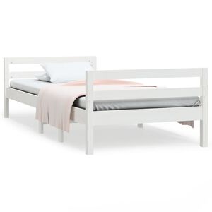 vidaXL Posteľ bez matraca biely 150x200 cm mas&iacute;vna borovica