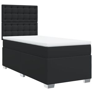 vidaXL Boxspring posteľ s matracom čierna 100x200 cm umel&aacute; koža