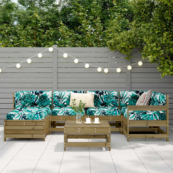 vidaXL 7-dielna záhradná súprava pohoviek impregnovaná borovica