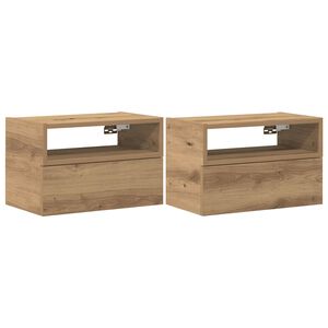 vidaXL N&aacute;stenn&eacute; nočn&eacute; stol&iacute;ky 2 ks dub artisan 45x26x28,5 cm