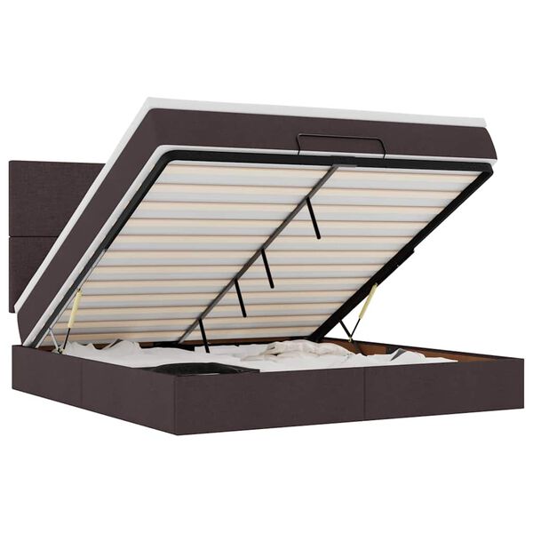 VidaXL Osmansk&aacute; posteľ s matracom Tmavohned&aacute; 180x200cm L&aacute;tka