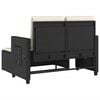 vidaXL Sklápacia záhradná lavička s vankúšmi čierna polyratan