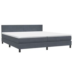 vidaXL Posteľn&yacute; r&aacute;m boxspring s matracom tmavosiv&yacute; 180x210 cm zamat