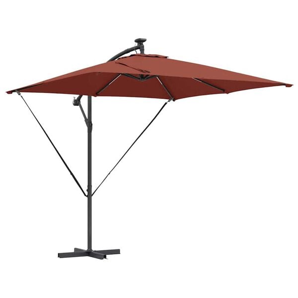 vidaXL Kantileverový banánový parasol Tehlová 249 x 249 x 250 cm