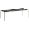 vidaXL Z&aacute;hradn&yacute; st&ocirc;l biely 250x100x75 cm polyratan a tvrden&eacute; sklo