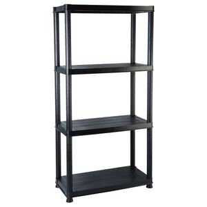 vidaXL Reg&aacute;l so 4 &uacute;ložn&yacute;mi poličkami čierny 61x30,5x130 cm plastov&yacute;