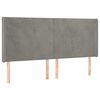 vidaXL Čelo postele s LED bledosivé 203x16x118/128 cm zamat