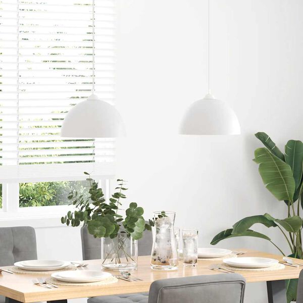 VidaXL Závesné svietidlá 2 ks výškovo nastaviteľná E27 biela Ø 30 cm