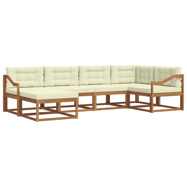 vidaXL Z&aacute;hradn&aacute; s&uacute;prava gaučov s vank&uacute;&scaron;om 6 pcs Pr&iacute;rodn&aacute; a kr&eacute;mov&aacute;