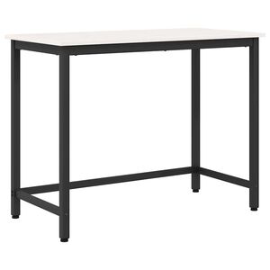 vidaXL st&ocirc;l Biela 100 x 50 x 77 cm Inžinierske drevo a oceľ