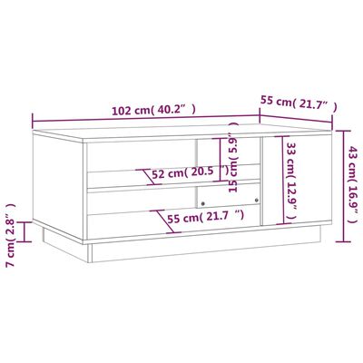 vidaXL Konferenčný stolík dub sonoma 102x55x43 cm drevotrieska