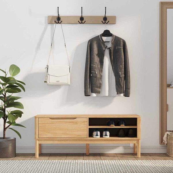 vidaXL Lavica do chodby so z&aacute;suvkou FLORO Včel&iacute; hned&yacute; 115 x 40 x 45 cm