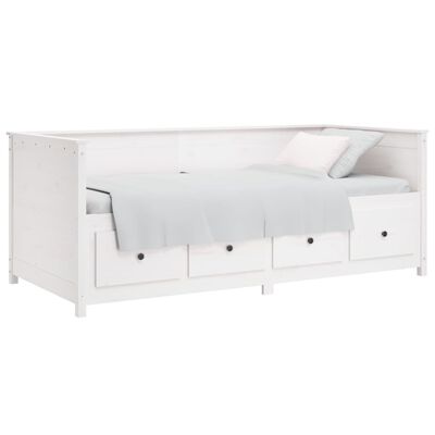 vidaXL Denná posteľ biela 100x200 cm borovicový masív