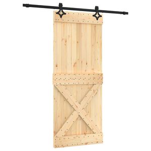 vidaXL Posuvn&eacute; dvere 85 x 210 cm Mas&iacute;vne borovicov&eacute; drevo (neupraven&eacute;)