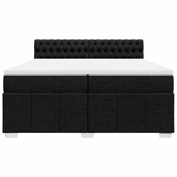 vidaXL Boxspring posteľ s matracom čierna 200x200 cm l&aacute;tka