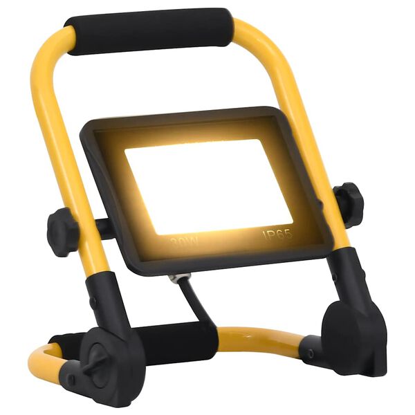 vidaXL LED reflektor s rukov&auml;ťou 30 W tepl&eacute; biele svetlo