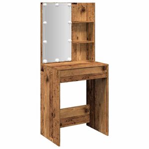 vidaXL Toaletn&yacute; stol&iacute;k s LED star&eacute; drevo 60x40x140 cm