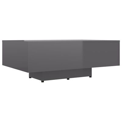vidaXL Konferenčný stolík, lesklý sivý 85x55x31 cm, drevotrieska