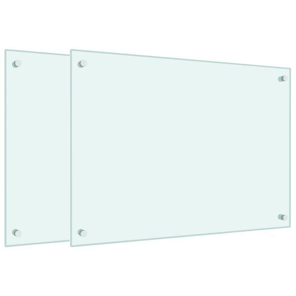 vidaXL Kuchynsk&eacute; z&aacute;steny 2 ks biele 70x50 cm tvrden&eacute; sklo
