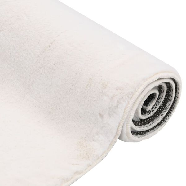 vidaXL Koberec umel&aacute; kr&aacute;ličia kožu&scaron;ina 180x270 cm kr&eacute;mov&yacute;