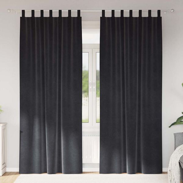 vidaXL Zatemňovacie z&aacute;vesy 2 pcs Tmavo &scaron;ed&aacute; 140 x 225 cm Zamat