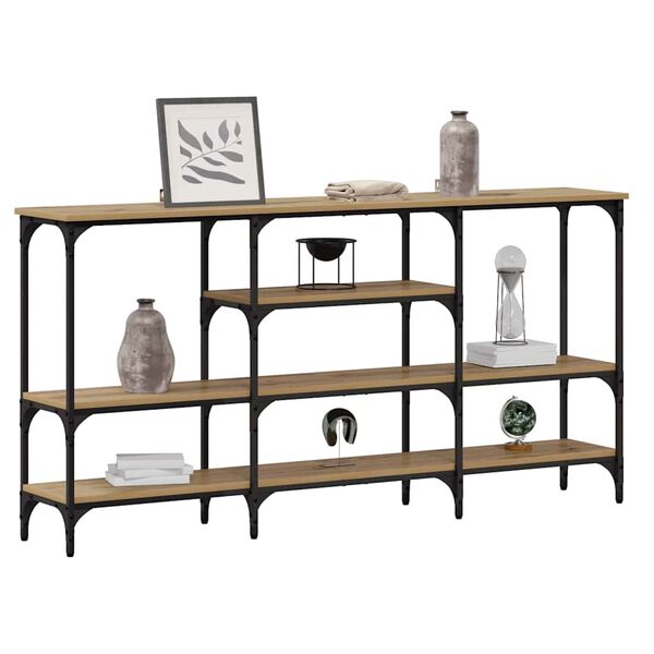 vidaXL Konzolov&yacute; st&ocirc;l dub artisan 160 x 29 x 80 cm Kompozitn&eacute; drevo