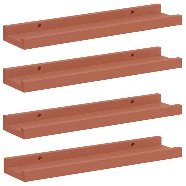 vidaXL Stenn&aacute; polica 4 pcs Červen&aacute; 40 x 9 x 3 cm Kompozitn&eacute; drevo