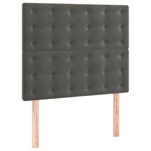 vidaXL Čelo postele tmavosiv&eacute; 80x5x118/128 cm zamatov&eacute;