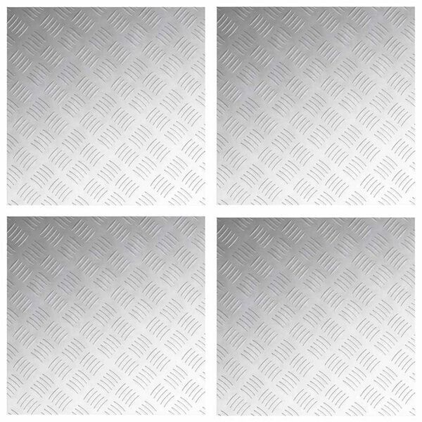 vidaXL Schodov&yacute; ro&scaron;t &Scaron;tvorcov&yacute; 4 pcs Strieborn&aacute; 50 x 50 cm Hlin&iacute;k