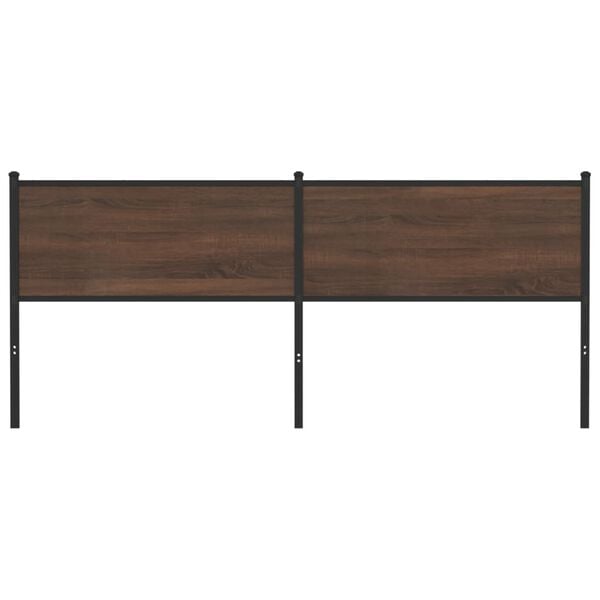 vidaXL N&aacute;hradn&eacute; čelo postele, hned&yacute; dub 200 cm, kompozitn&eacute; drevo a oceľ