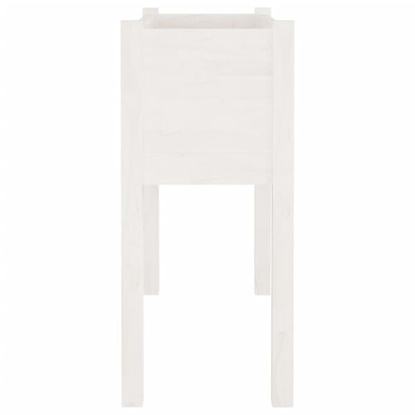 vidaXL Záhradný kvetináč biely 70x31x70 cm borovicový masív